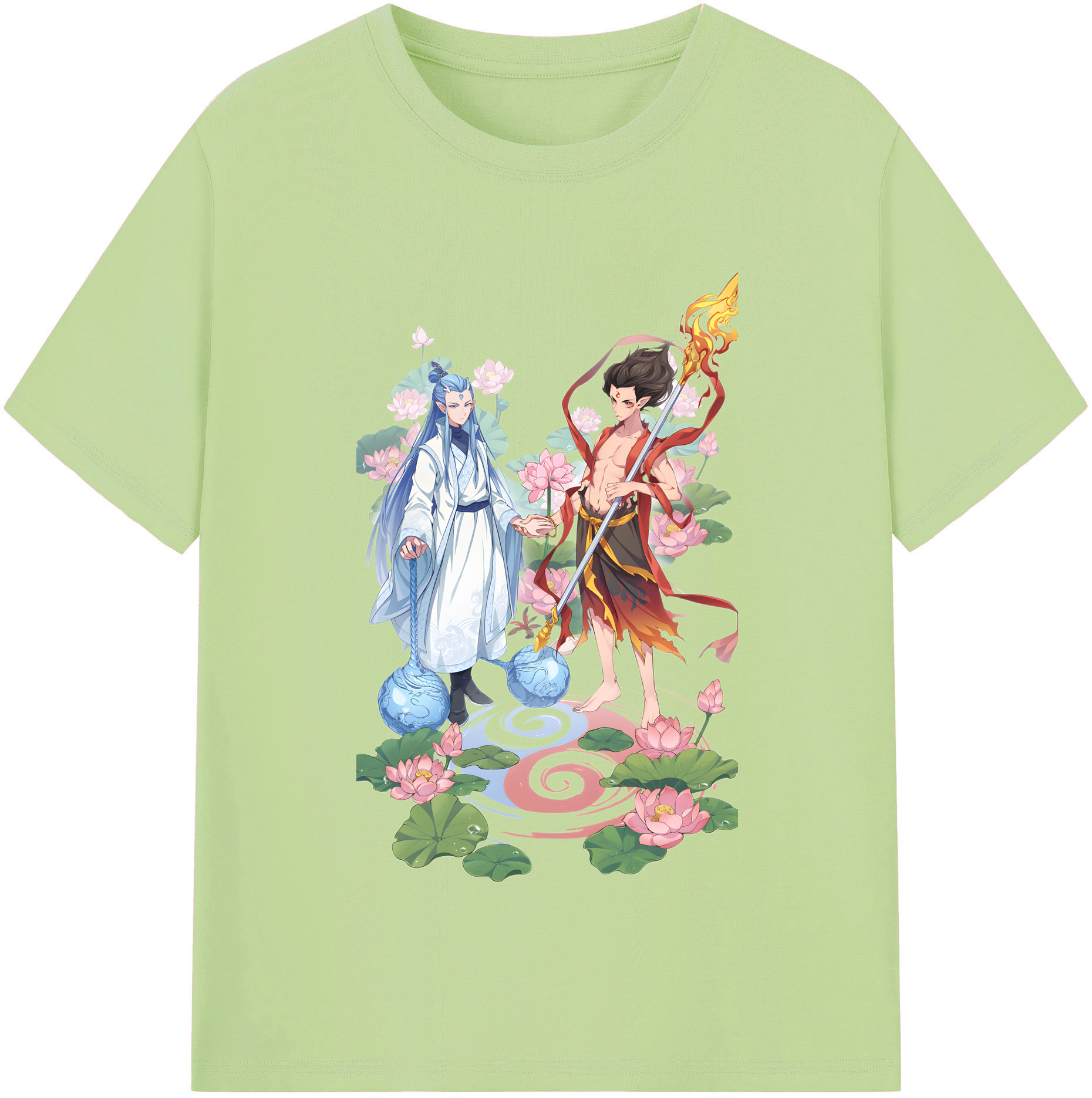（画像用） Ne Zha 2 ナタ 魔童の大暴れ 綿100％半袖Tシャツ（フロントプリント）